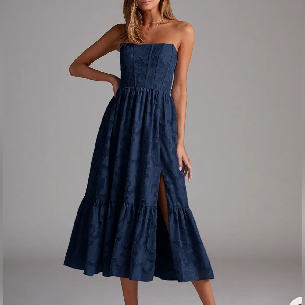 Delphina Dark Navy Azazie Dress